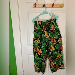 Colorful Floral Linen Pants